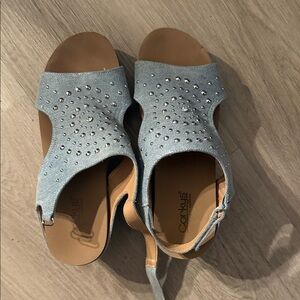 Corkys Women's Light Blue Embellished Sandals